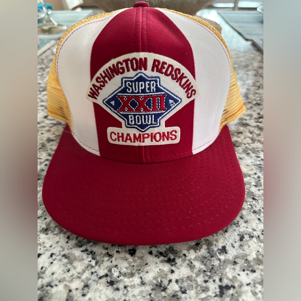 Vintage Washington Redskins Trucker Snapback Hat SUPERBOWL XXII 1988 Champions